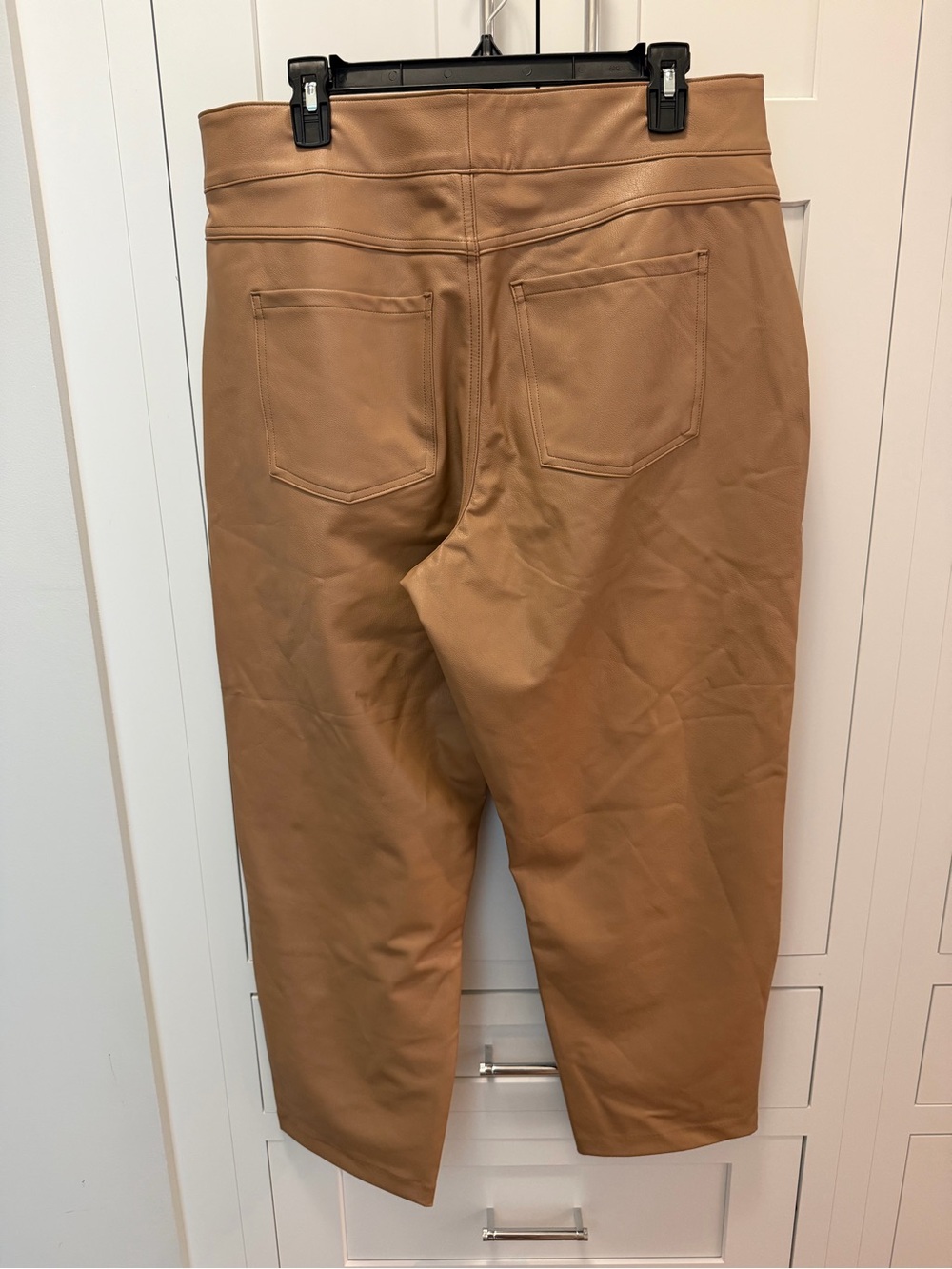 SPANX 1X Faux Leather High-Waist Crop Pants - Beige Tan caramel - Picture 3 of 3